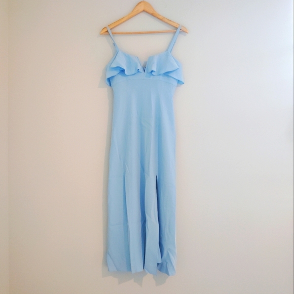 Cinq A Sept Elegant Blue Ruffle Dress - Picture 2 of 6